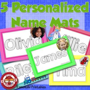 5 Personalized Name Mats