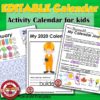 Calendar Printable EDITABLE for Kids with Activities – Kids Approved