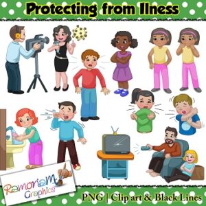 Virus Clipart Protecting yourself and others from sickness 2