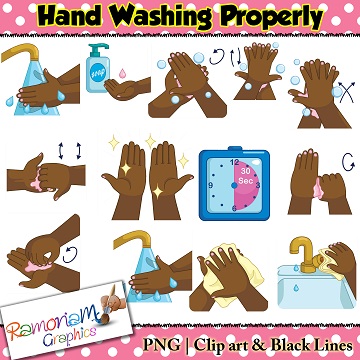 children hand washing clip art