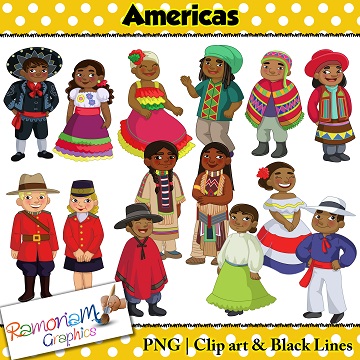 Children of the World clip art Americas – Kids Approved