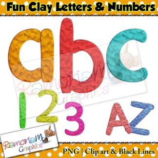 Playdough Letters & Numbers Clip art