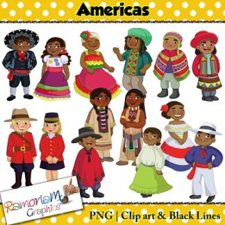Children of the World clip art Americas