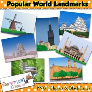 World Landmarks Background Scene Clip art