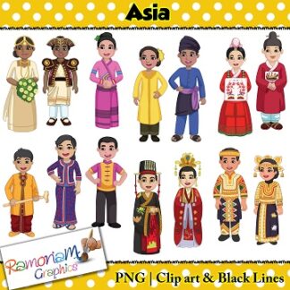 Children around the World Clip art - Asia
