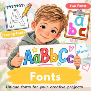 Fun and tracing fonts for teachers and creative projects