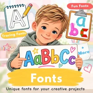 Fun and tracing fonts for teachers and creative projects